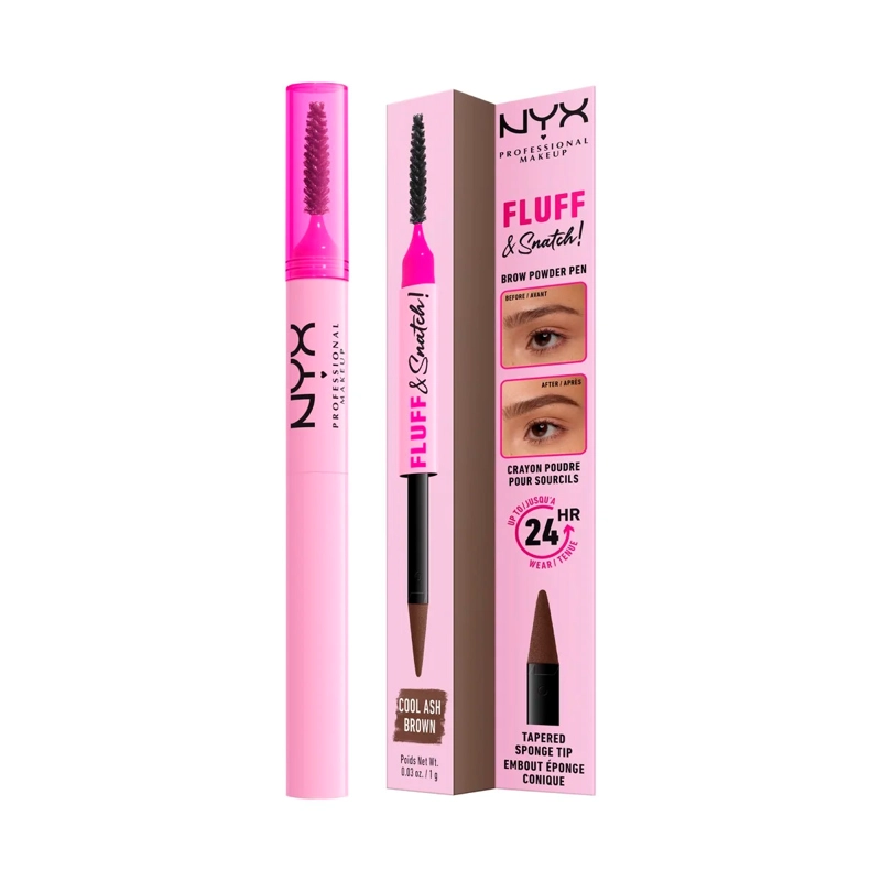 DELINEADOR DE CEJAS NYX FLUFF N SNATCH POWDER PEN 05 COOL ASH BR - 4