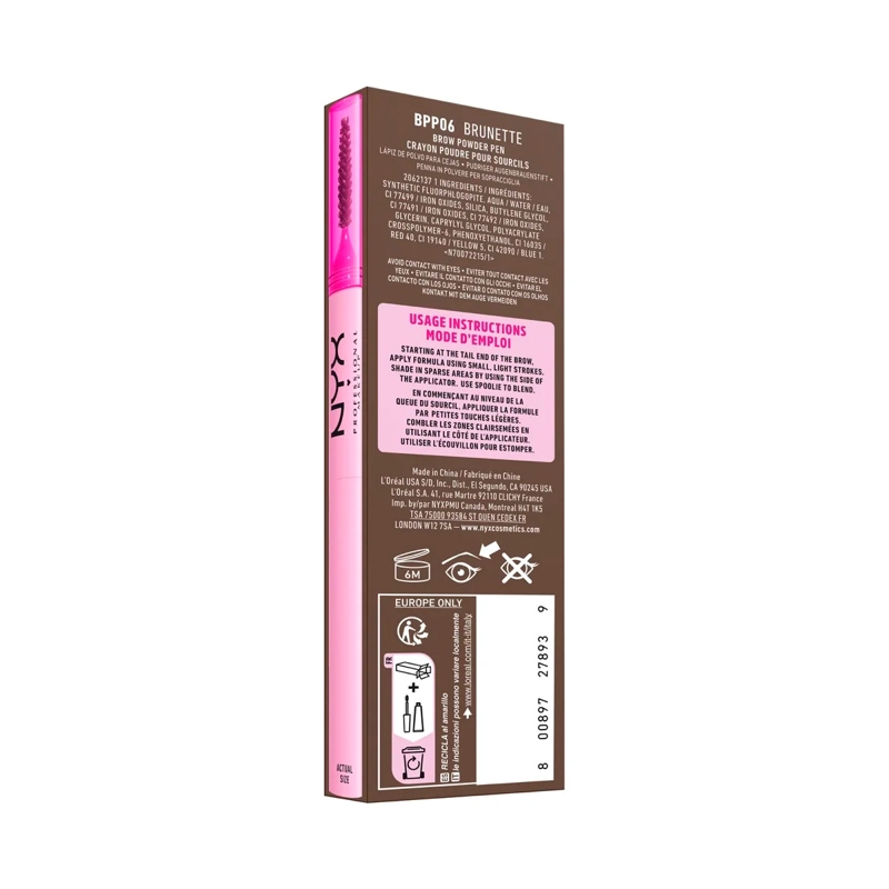 DELINEADOR DE CEJAS NYX FLUFF N SNATCH POWDER PEN 06 BRUNETTE - 5