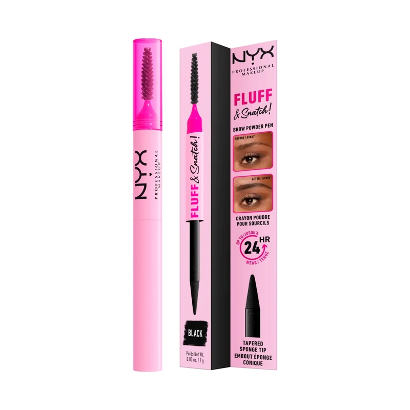 DELINEADOR DE CEJAS NYX FLUFF N SNATCH POWDER PEN 08 BLACK - 4