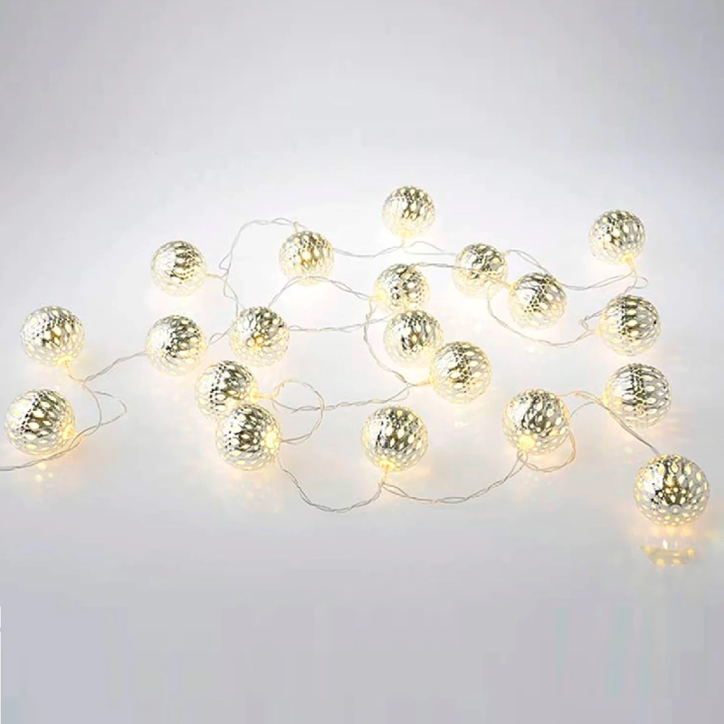 LUCES NAVIDEÑAS RIPLEY HOME 20 LED FIGURAS METAL BOLA SILVER - 2