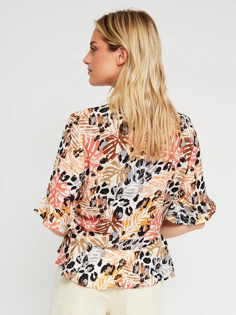 BLUSA MUJER BARBADOS MANGA CORTA RECOGIDO CENTRAL - 2
