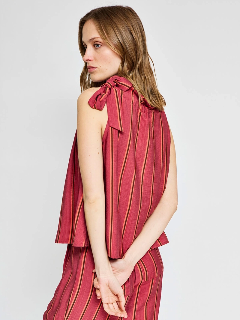 BLUSA MUJER REGATTA HALTER SIN MANGAS RAYAS - 2