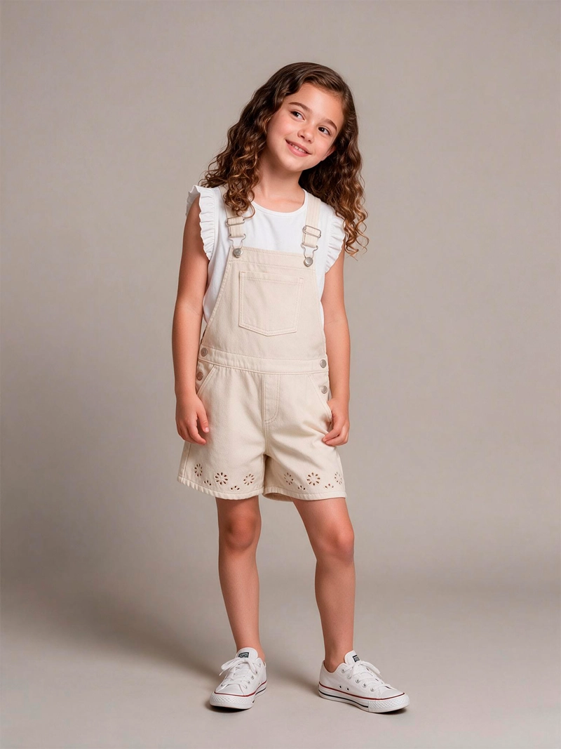 CONJUNTO JARDINERA + POLERA NIÑA HARVEST ALGODÓN