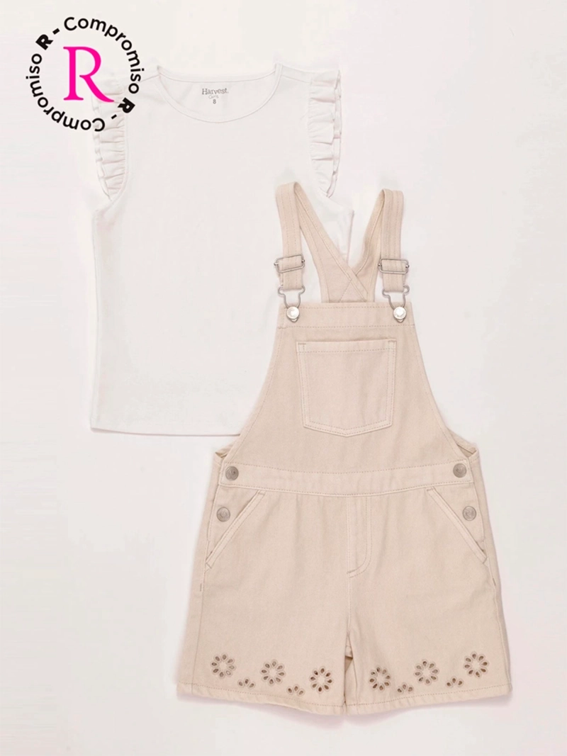 CONJUNTO JARDINERA + POLERA NIÑA HARVEST ALGODÓN  - 3
