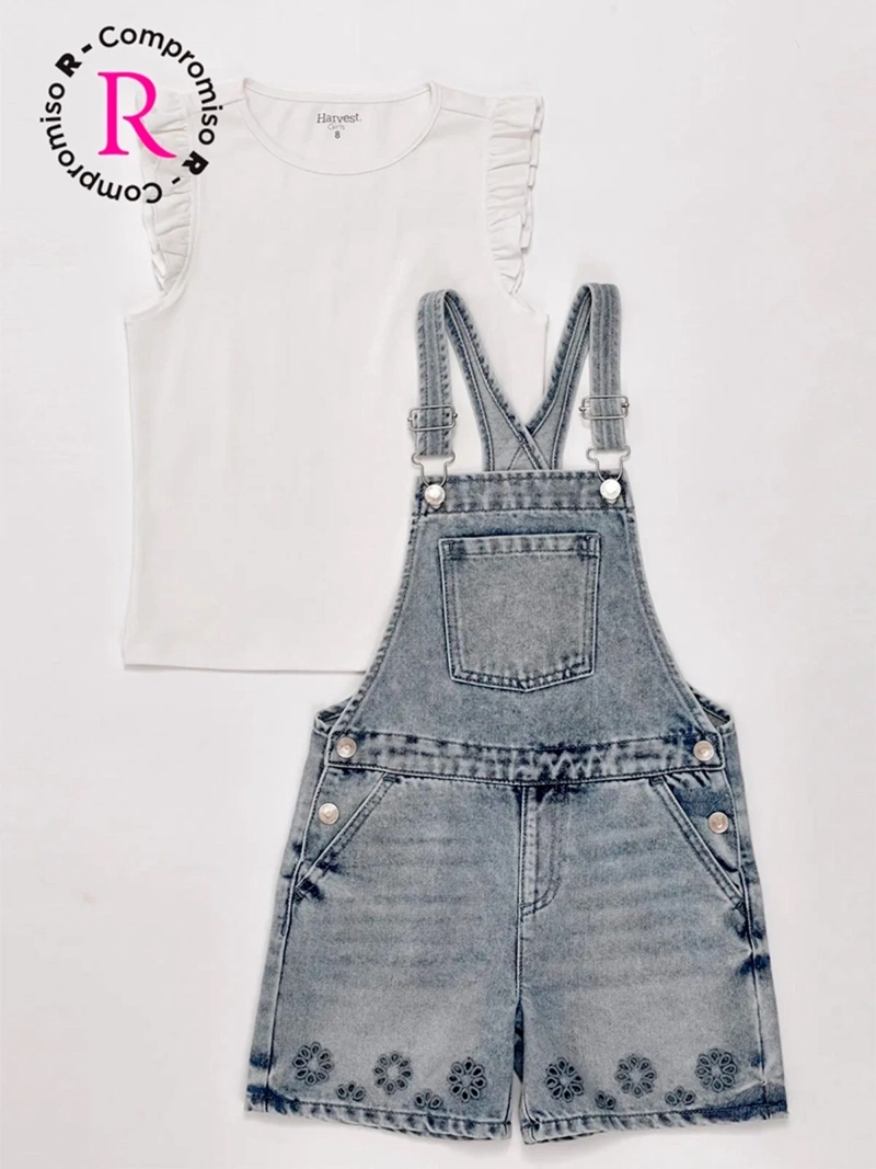 CONJUNTO JARDINERA + POLERA NIÑA HARVEST ALGODÓN  - 3