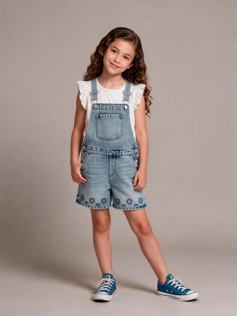 CONJUNTO JARDINERA + POLERA NIÑA HARVEST ALGODÓN