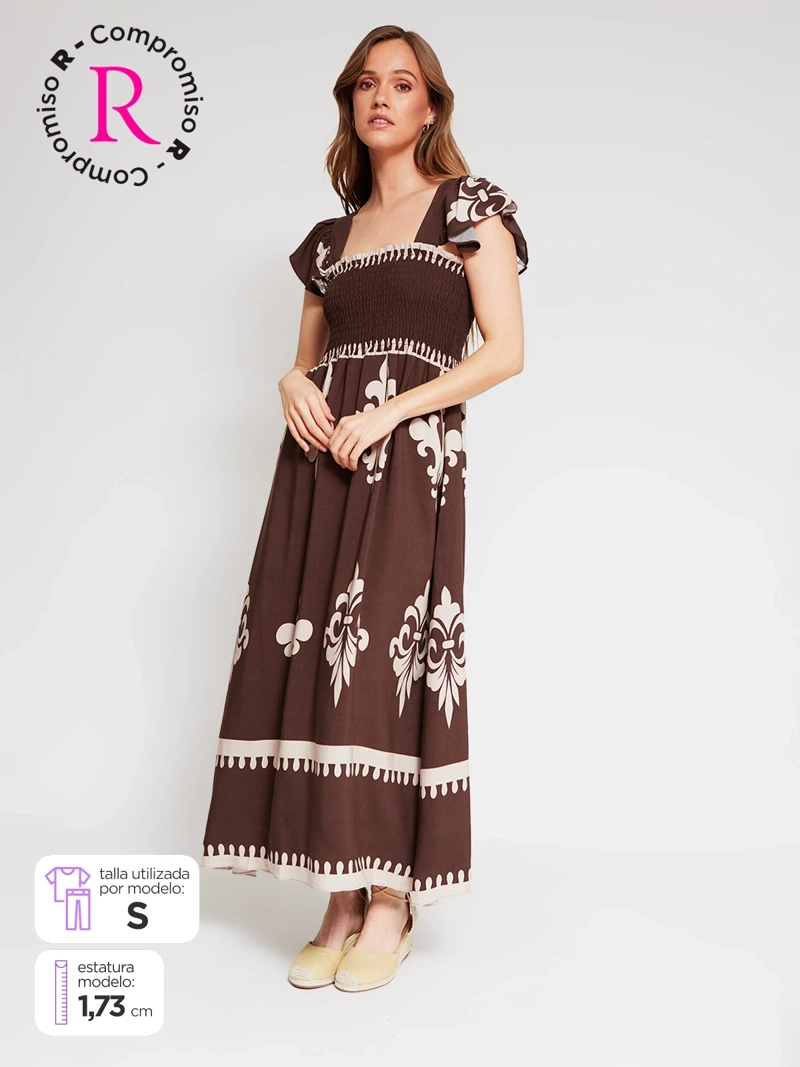 VESTIDO MUJER TATIENNE ESCOTE PANAL MANGA VUELOS