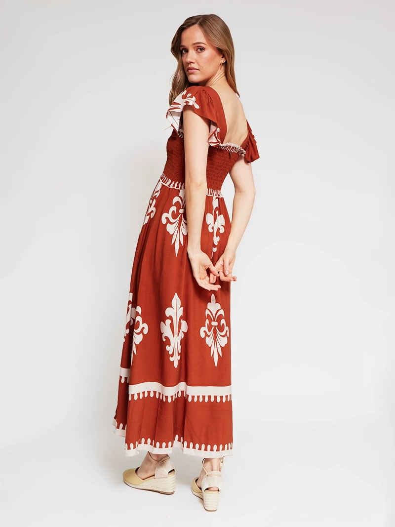 VESTIDO MUJER TATIENNE ESCOTE PANAL MANGA VUELOS - 3
