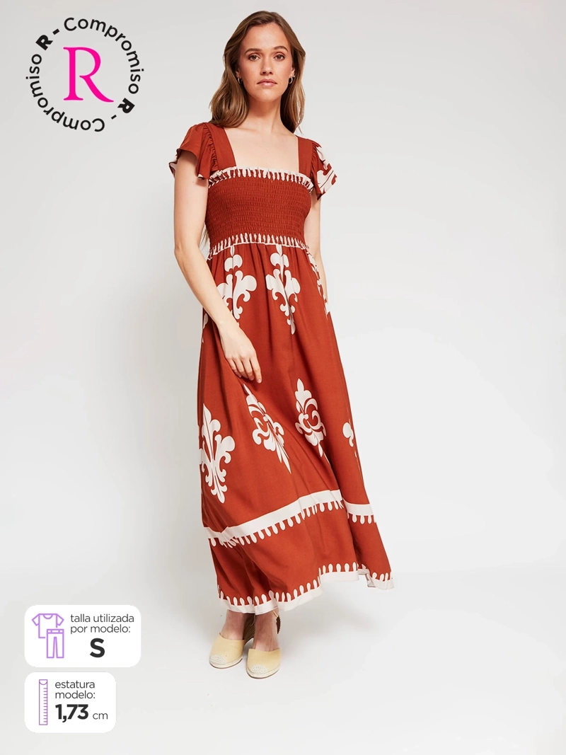 VESTIDO MUJER TATIENNE ESCOTE PANAL MANGA VUELOS