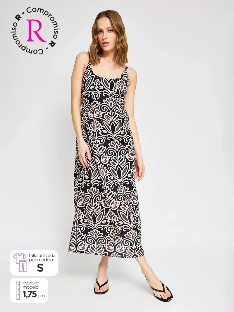 VESTIDO MUJER TATIENNE ALGODÓN LARGO ESTAMPADO - 1