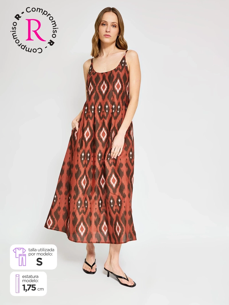 VESTIDO MUJER TATIENNE ALGODÓN LARGO ESTAMPADO