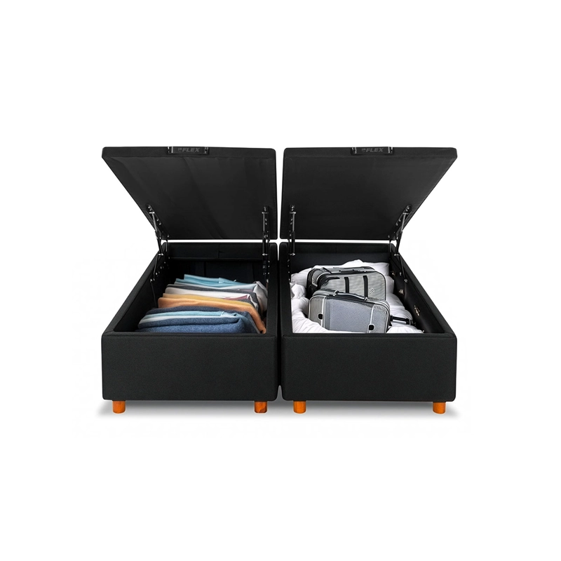BASE CAMA FLEX BAUL 2 PLAZAS BOX B/D NEGRO - 2