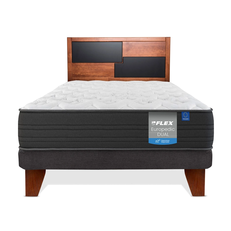JUEGO DE DORMITORIO FLEX CAMA EUROPEA EUROPEDIC 1.5 PLAZAS + RESPALDO COLONIA - 2