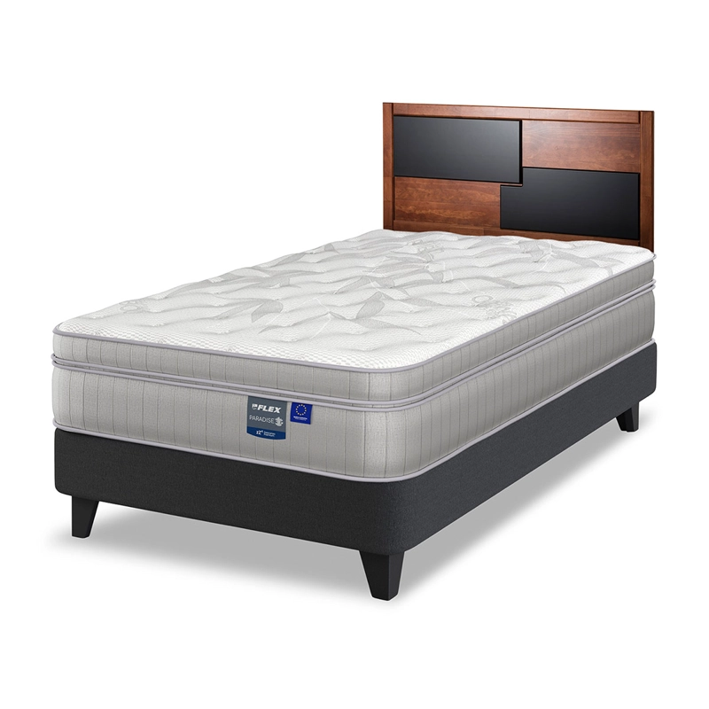 JUEGO DE DORMITORIO FLEX CAMA EUROPEA PARADISE 1.5 PLAZAS + RESPALDO COLONIA - 1