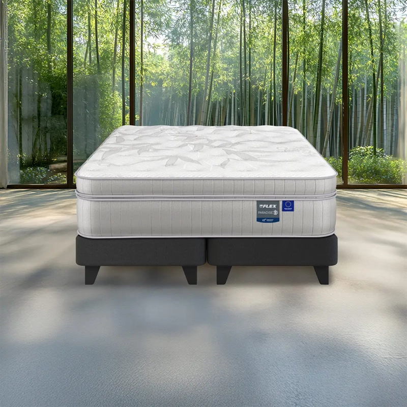 JUEGO DE DORMITORIO FLEX CAMA EUROPEA PARADISE 1.5 PLAZAS + RESPALDO COLONIA - 6