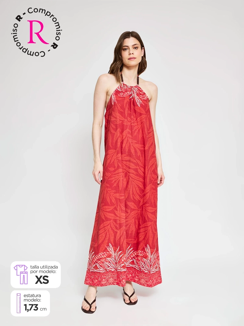 VESTIDO MUJER MARQUIS ALGODÓN ORGÁNICO LARGO HALTER