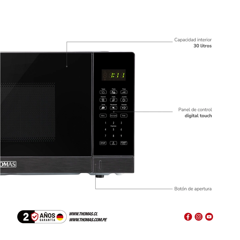 MICROONDAS THOMAS 30L EHM-THMW30DN - 7