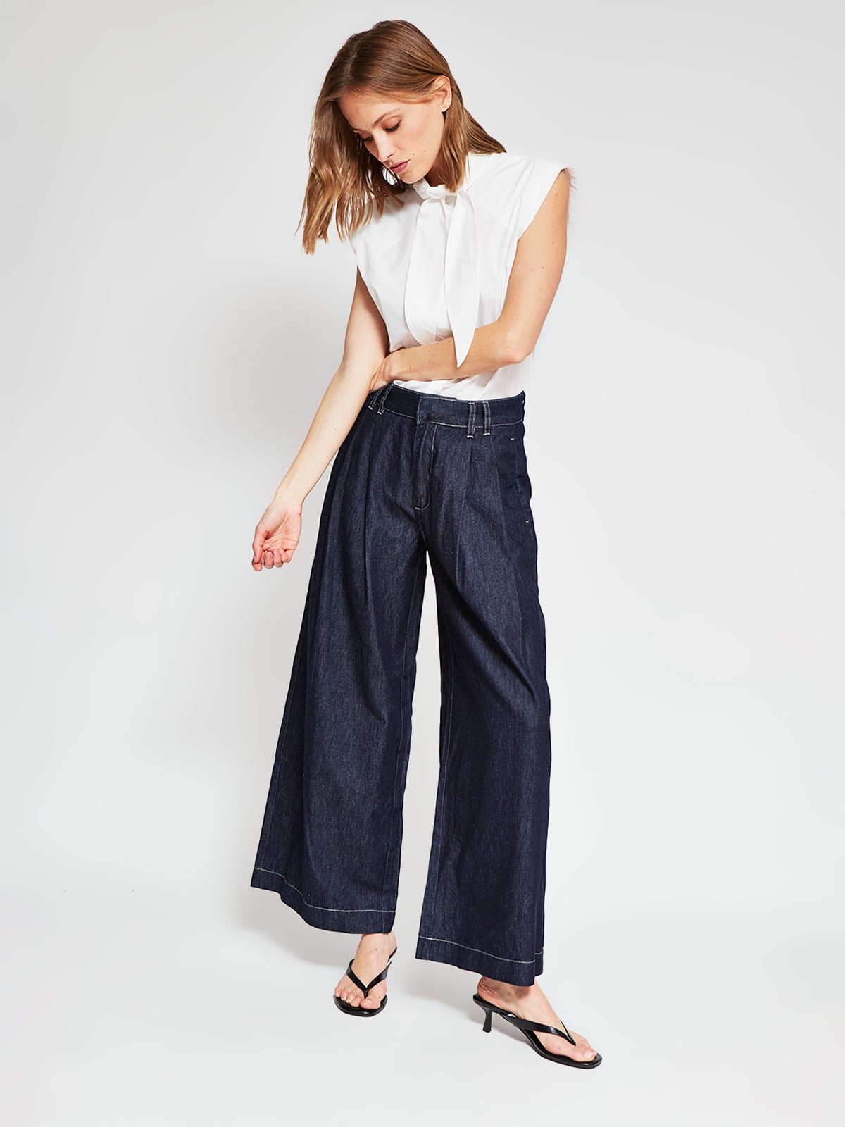 BLUSA MUJER MARQUIS ALGODÓN LAZO CUELLO - 5