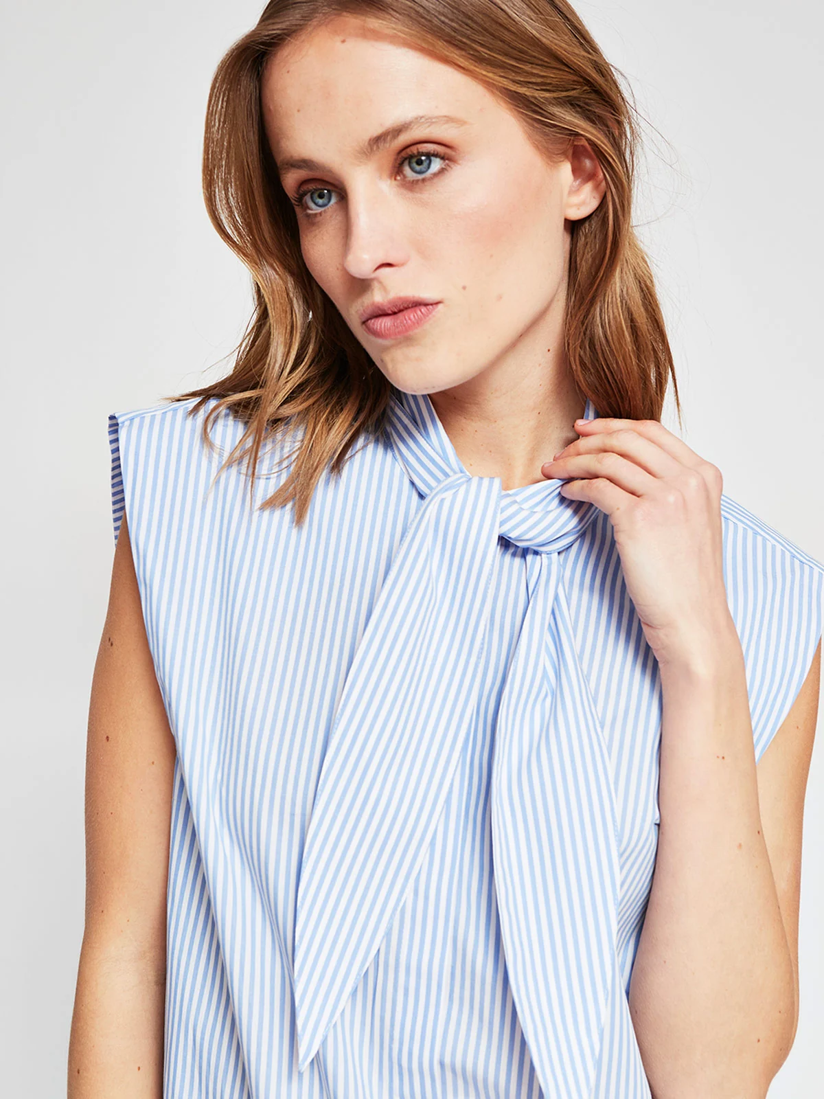 BLUSA MUJER MARQUIS ALGODÓN LAZO CUELLO - 4