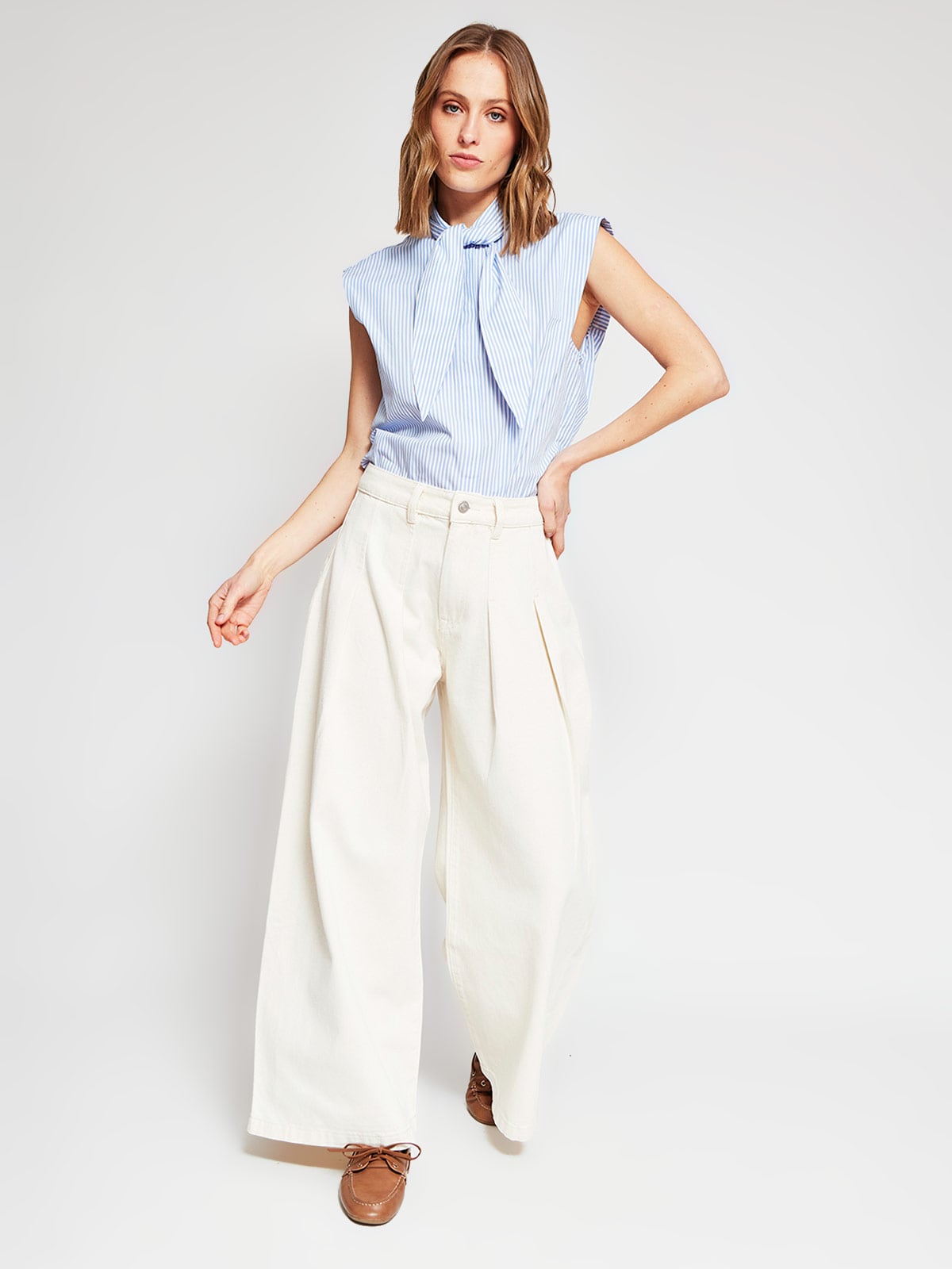 BLUSA MUJER MARQUIS ALGODÓN LAZO CUELLO - 5
