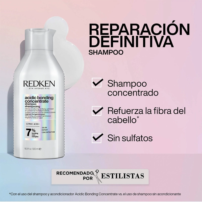 SET REPARACIÓN TOTAL REDKEN ACIDIC BONDING CONCENTRATE 500ML + 75ML + 50ML + 30ML - 2