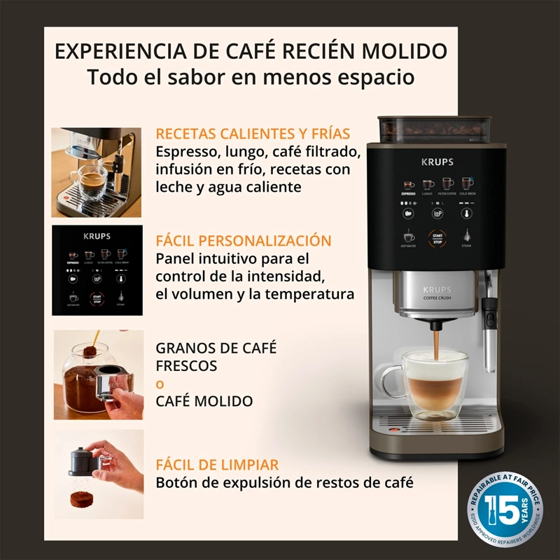 CAFETERA KRUPS HIDROPRESIÓN COFFEE CRUSH EXPERIENCE SA403BE0 - 8