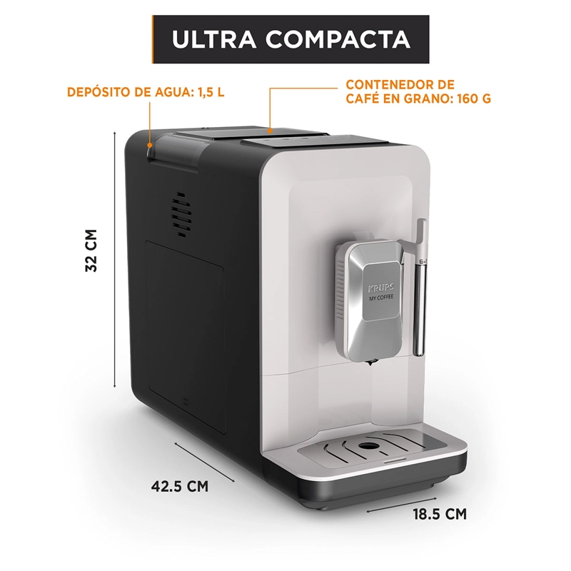 CAFETERA KRUPS HIDROPRESIÓN ESPRESSO MY COFFEE STEAM DIGITAL EA201BE0 - 7