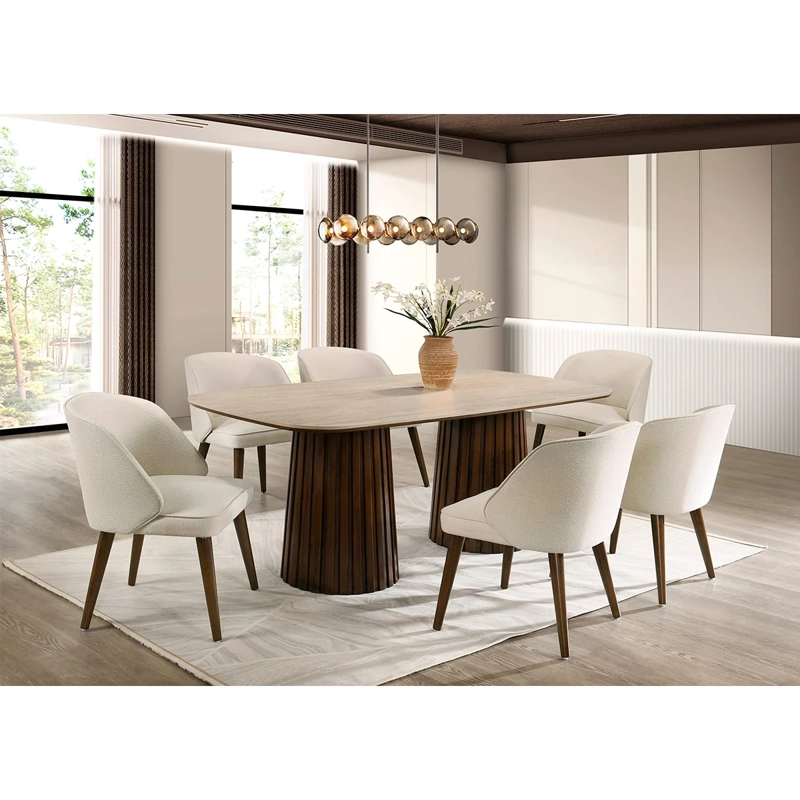 JUEGO DE COMEDOR MAISON LINETT GERARD MÁRMOL 6 SILLAS