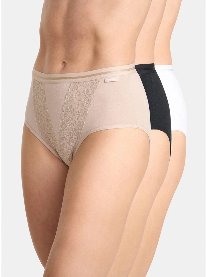 PACK X3 CALZÓN MUJER PALMERS ALGODÓN HIKINI ENCAJE