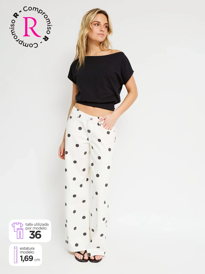 JEANS MUJER INDEX ALGODÓN LUNARES