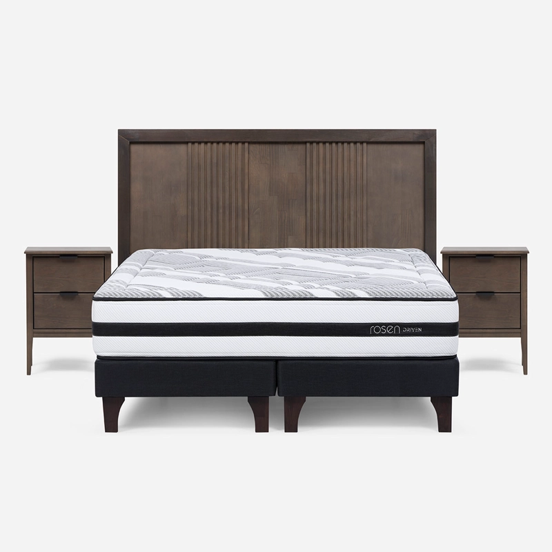 CAMA EUROPEA ROSEN DRIVEN 2 PLAZAS B/D + SET MARCO - 1
