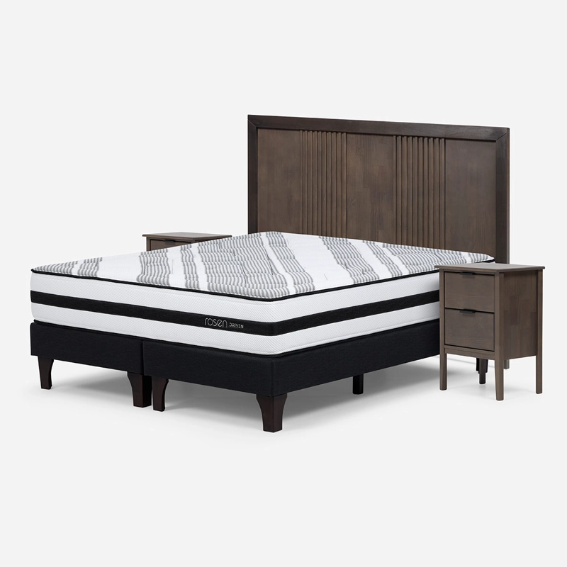 CAMA EUROPEA ROSEN DRIVEN 2 PLAZAS B/D + SET MARCO - 2