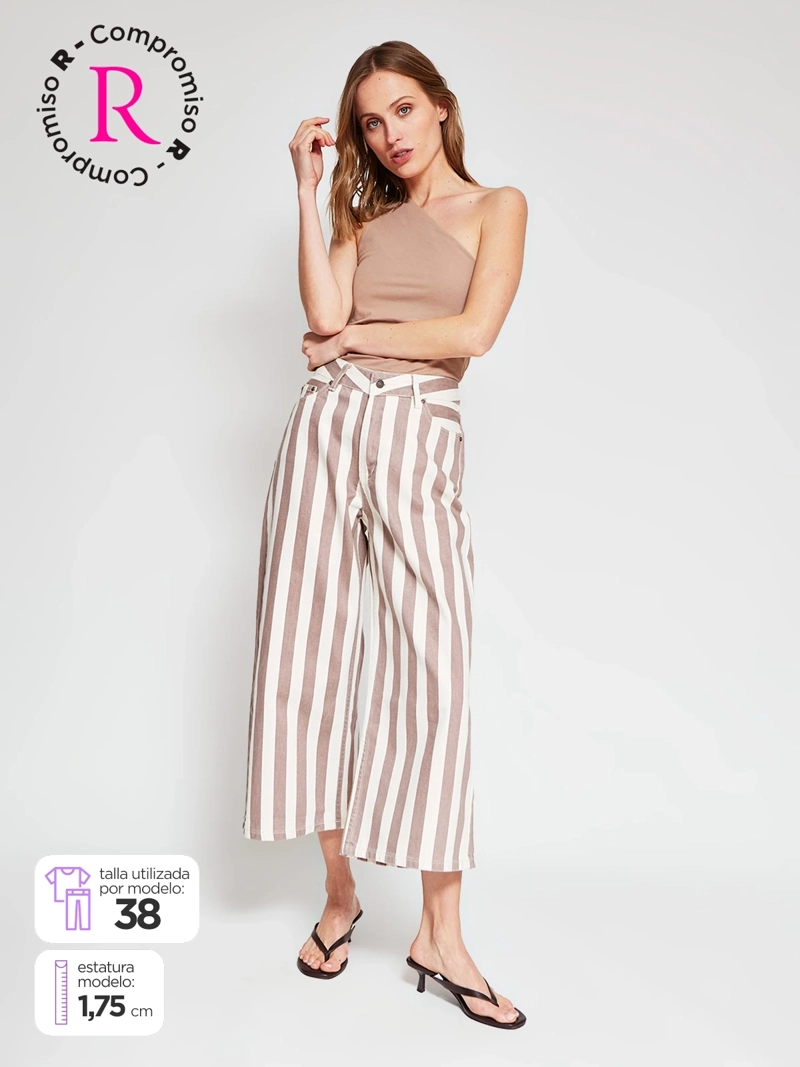 JEANS MUJER MARQUIS ALGODÓN CULOTTE RAYAS - 1