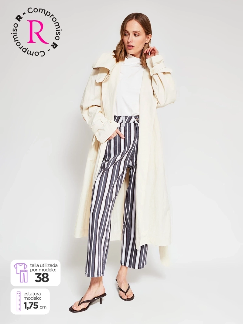 JEANS MUJER MARQUIS ALGODÓN BARREL RAYAS