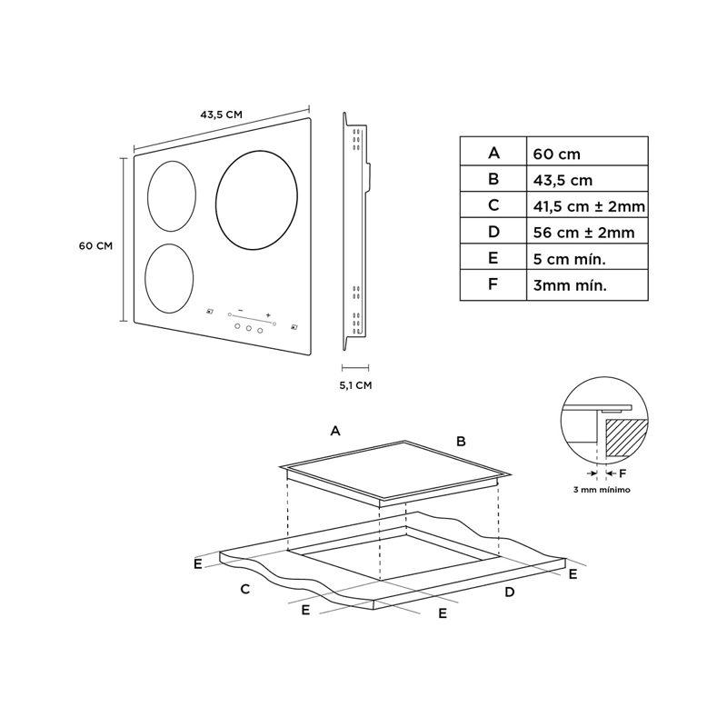 ENCIMERA VITROCERÁMICA ELÉCTRICA MIDEA 3 PLATOS MC-6T46D1R297 - 7