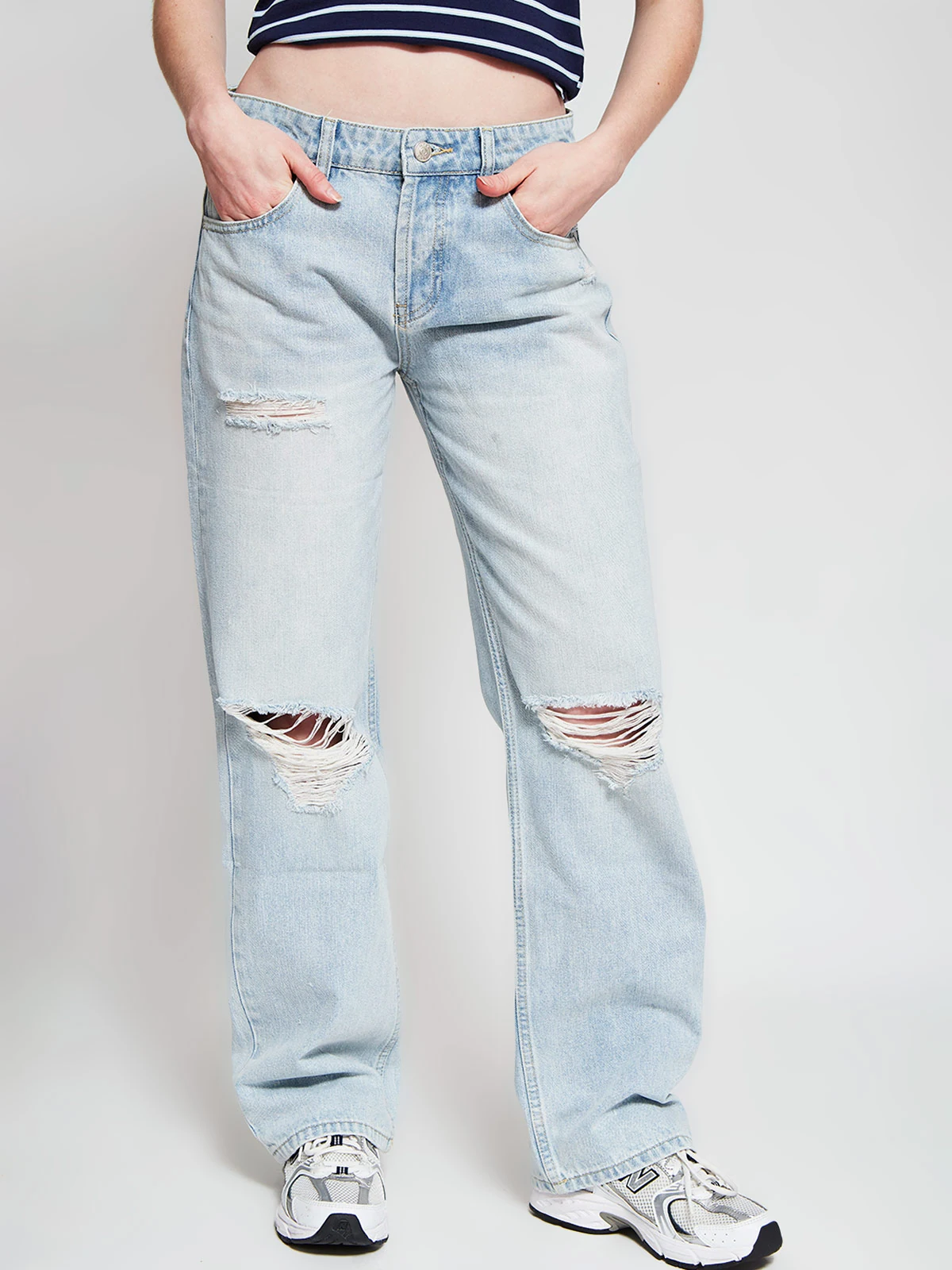 JEANS MUJER INDEX ALGODÓN RECTO ROTURAS - 2