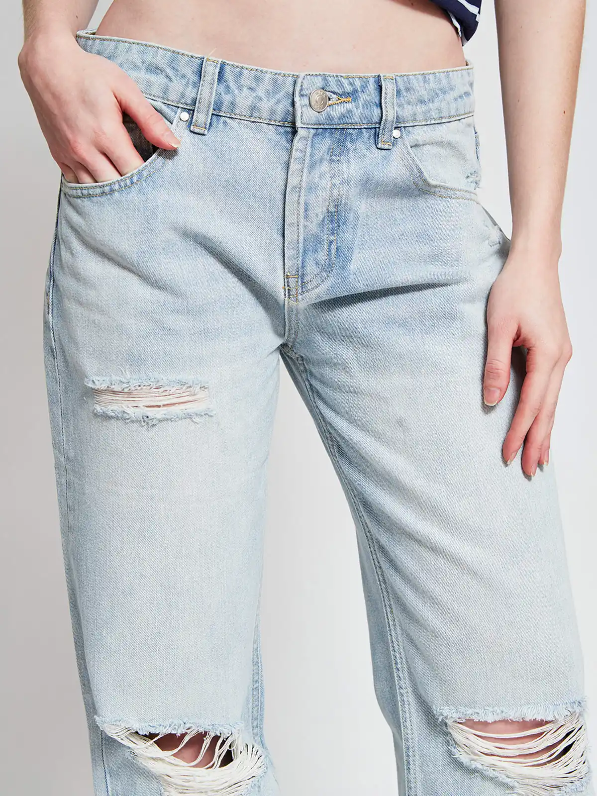 JEANS MUJER INDEX ALGODÓN RECTO ROTURAS - 4