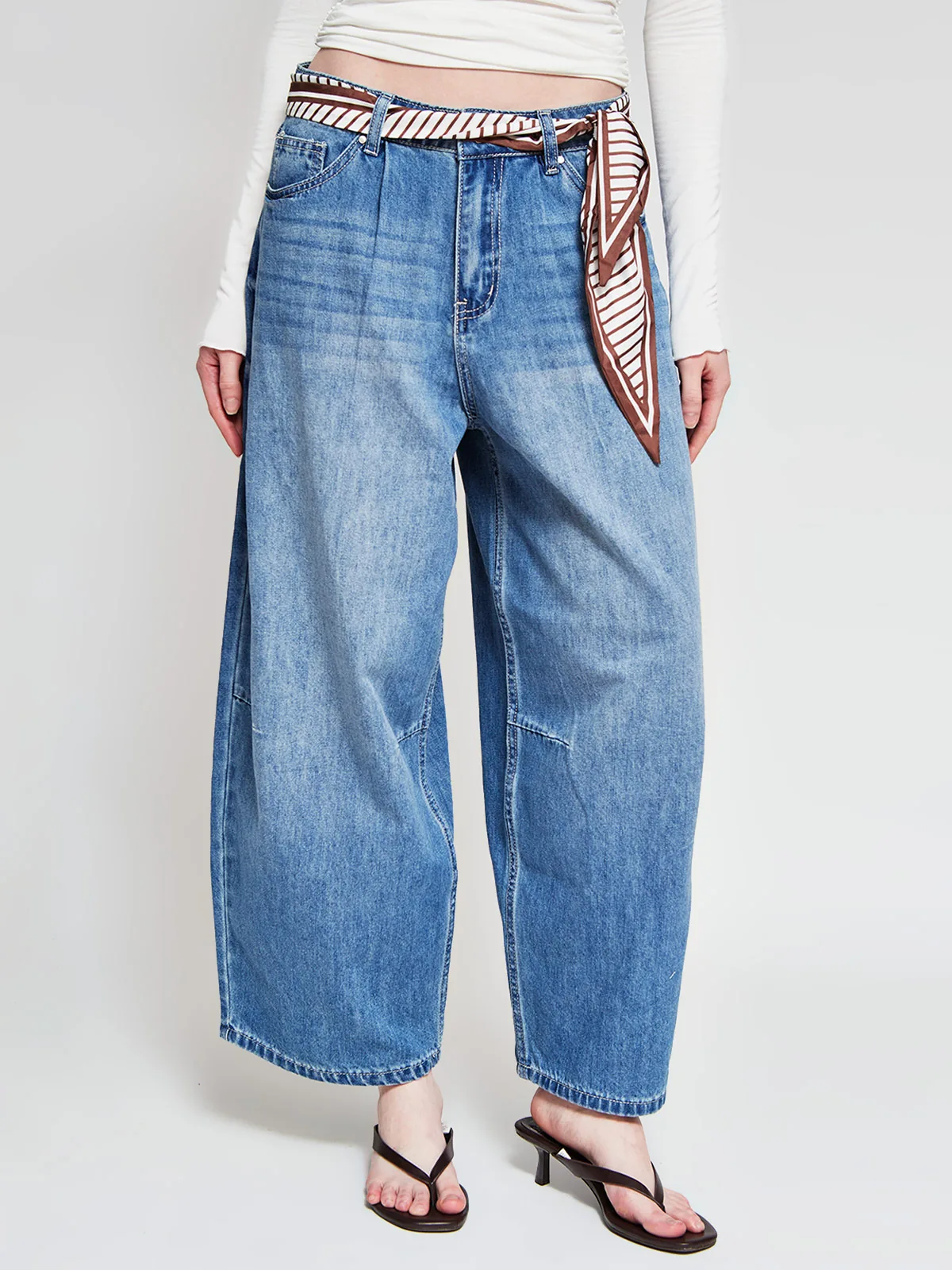 JEANS MUJER INDEX ALGODÓN BARREL CROPPED - 2