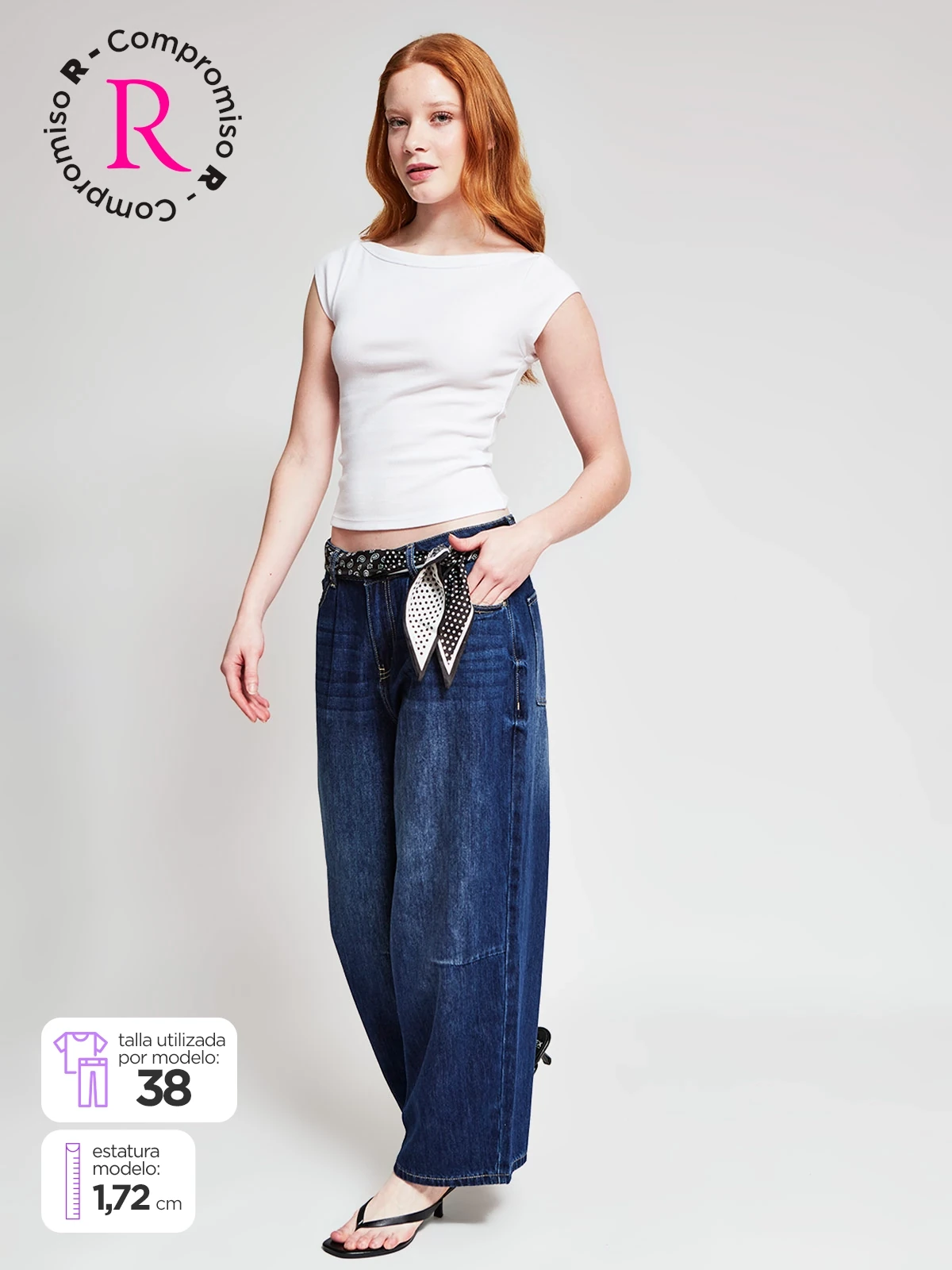 JEANS MUJER INDEX ALGODÓN BARREL CROPPED - 1