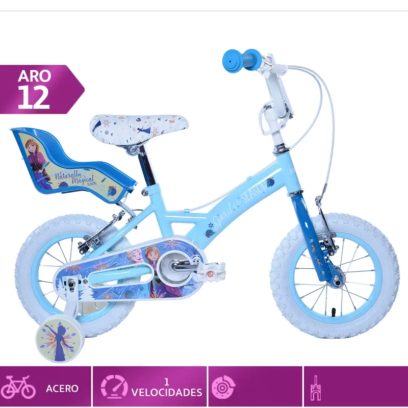 BICICLETA DISNEY FROZEN ARO 12 CELESTE