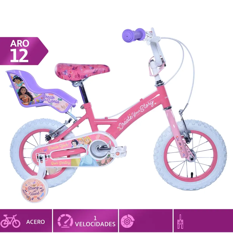 BICICLETA DISNEY PRINCESA ARO 12 ROSADO