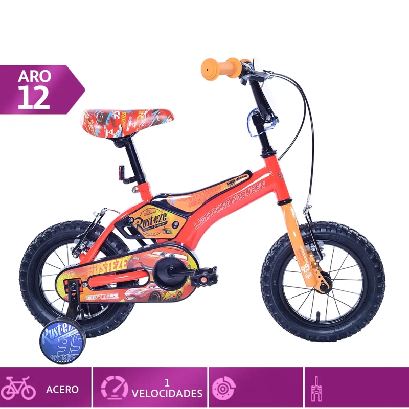 BICICLETA DISNEY CARS ARO 12 ROJO