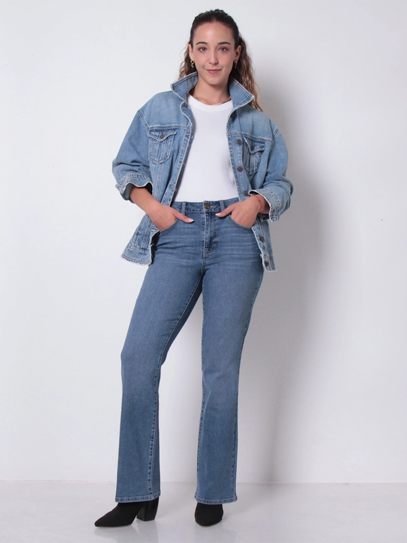 JEANS MUJER WADOS ALGODÓN RECTO TIRO ALTO - 1