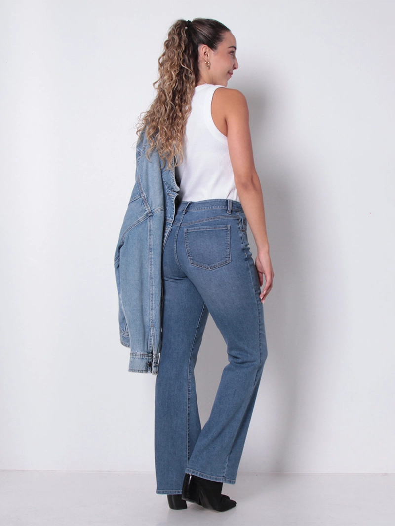 JEANS MUJER WADOS ALGODÓN RECTO TIRO ALTO - 3