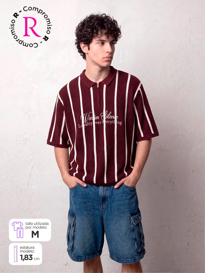 POLERA HOMBRE INDEX CUELLO POLO MANGA CORTA TEJIDA - 1