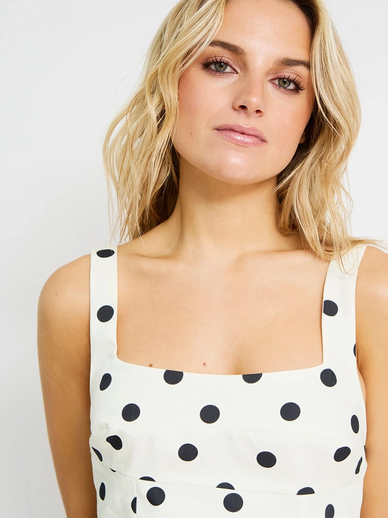 BLUSA MUJER INDEX ALGODÓN SIN MANGAS CROP LUNARES - 3