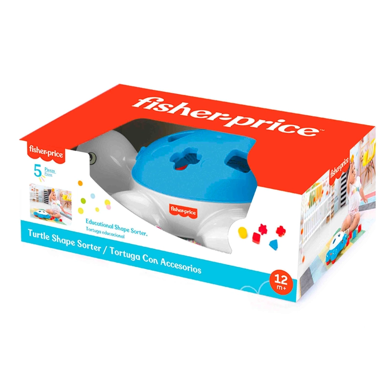 JUGUETE DIDÁCTICO FISHER PRICE TORTUGA 5 FORMAS Y COLORES - 3