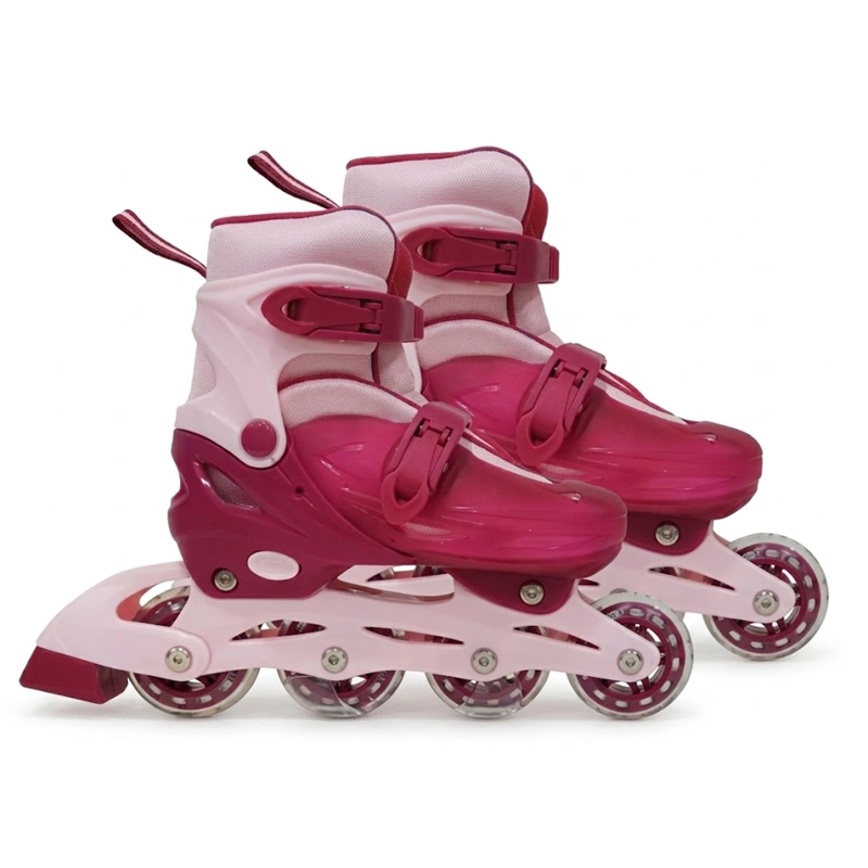 SET PATINES HARVEST CON PROTECCIÓN ROSA TALLA M