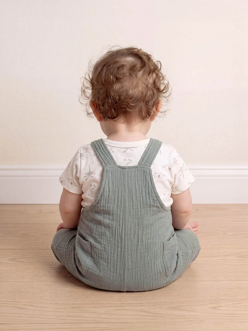 CONJUNTO NIÑO BABY HARVEST JARDINERA FIBRA NATURAL Y BODY ESTAMPADO - 2