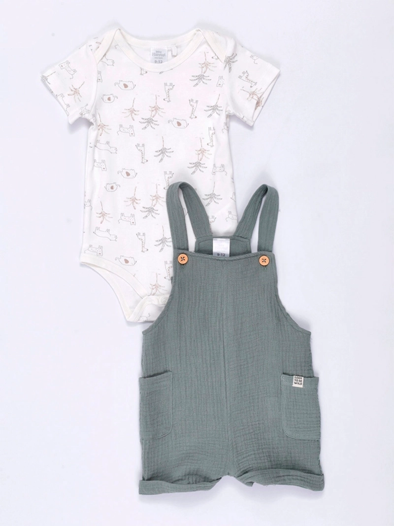 CONJUNTO NIÑO BABY HARVEST JARDINERA FIBRA NATURAL Y BODY ESTAMPADO - 3